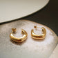 18K Gold Plated Square Open Hoop Earring