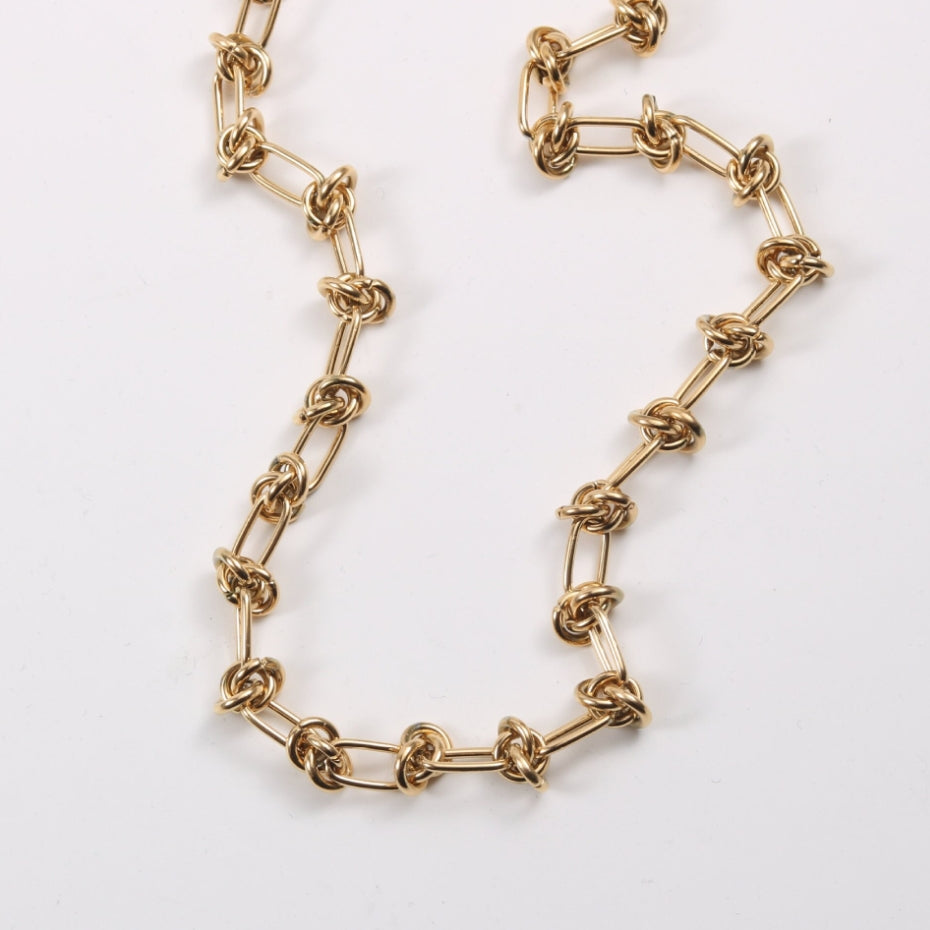 Chunky Knotted Chain Link Necklace