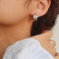 Silver Double Hoop Stud Earring